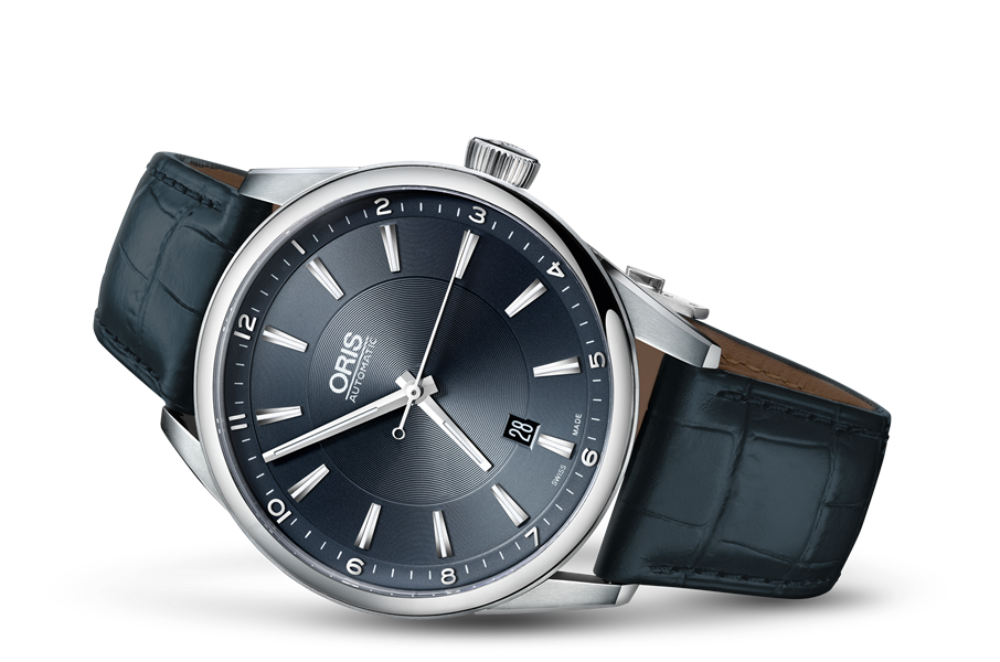 oris artix date blue